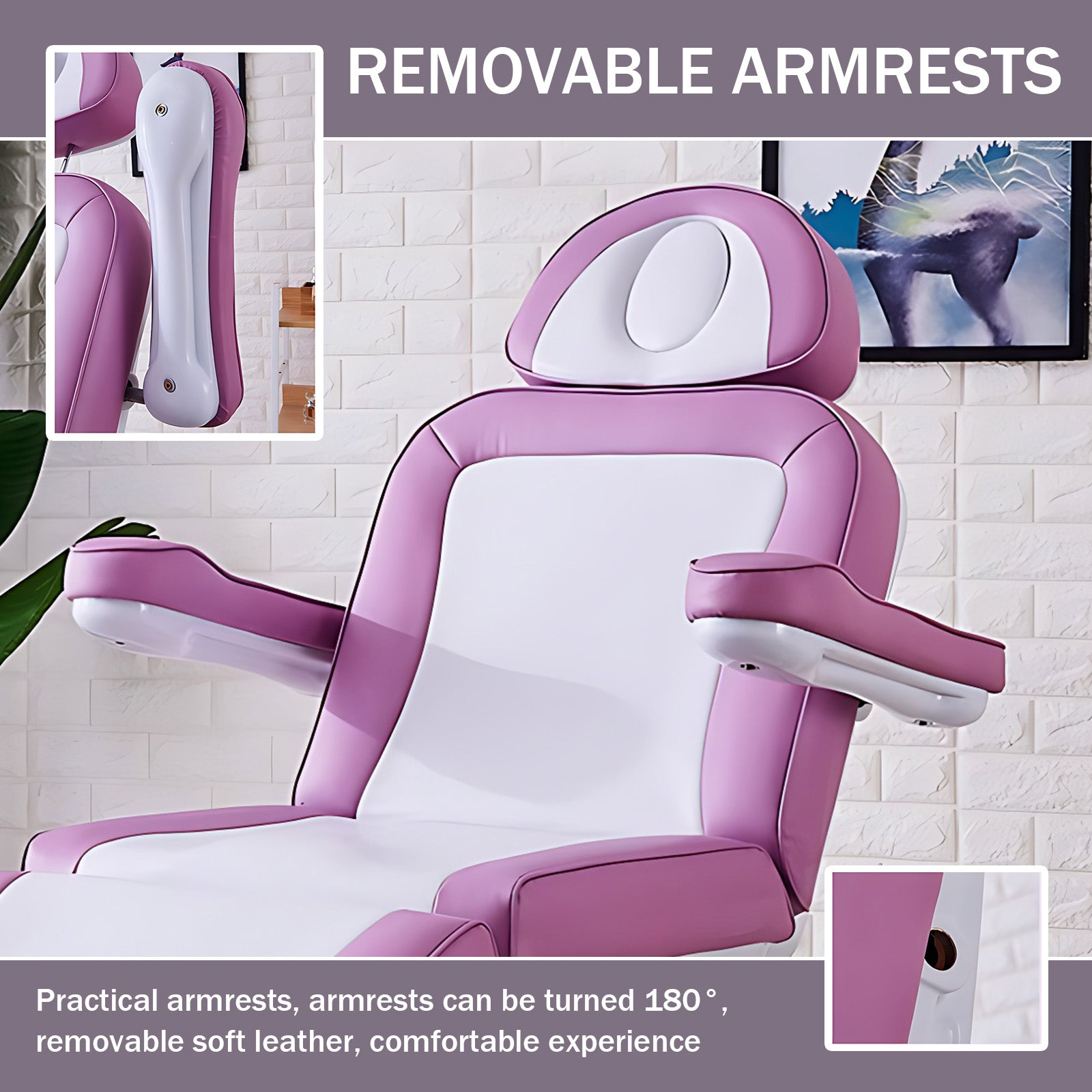 Electric Massage Table with Pink and White Style Facial Beauty Bed Includes Multifunctional Lifting Adjustment