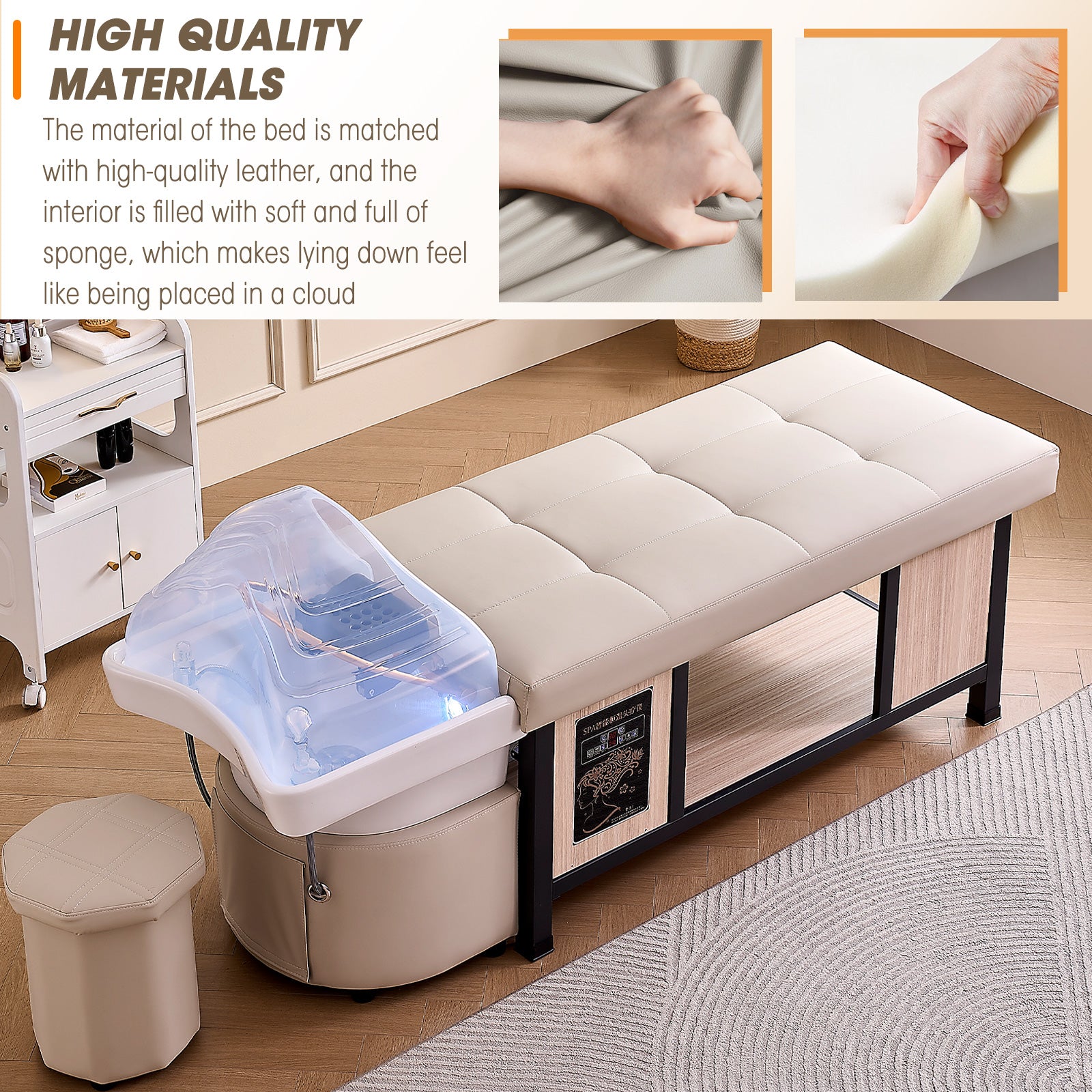 Multifunctional Hair Salon Head Spa Bed with Fumigation and Water Circulation