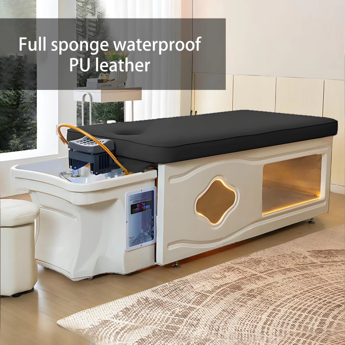 Head SPA Shampoo Bed White and Black Design Style LXT1077