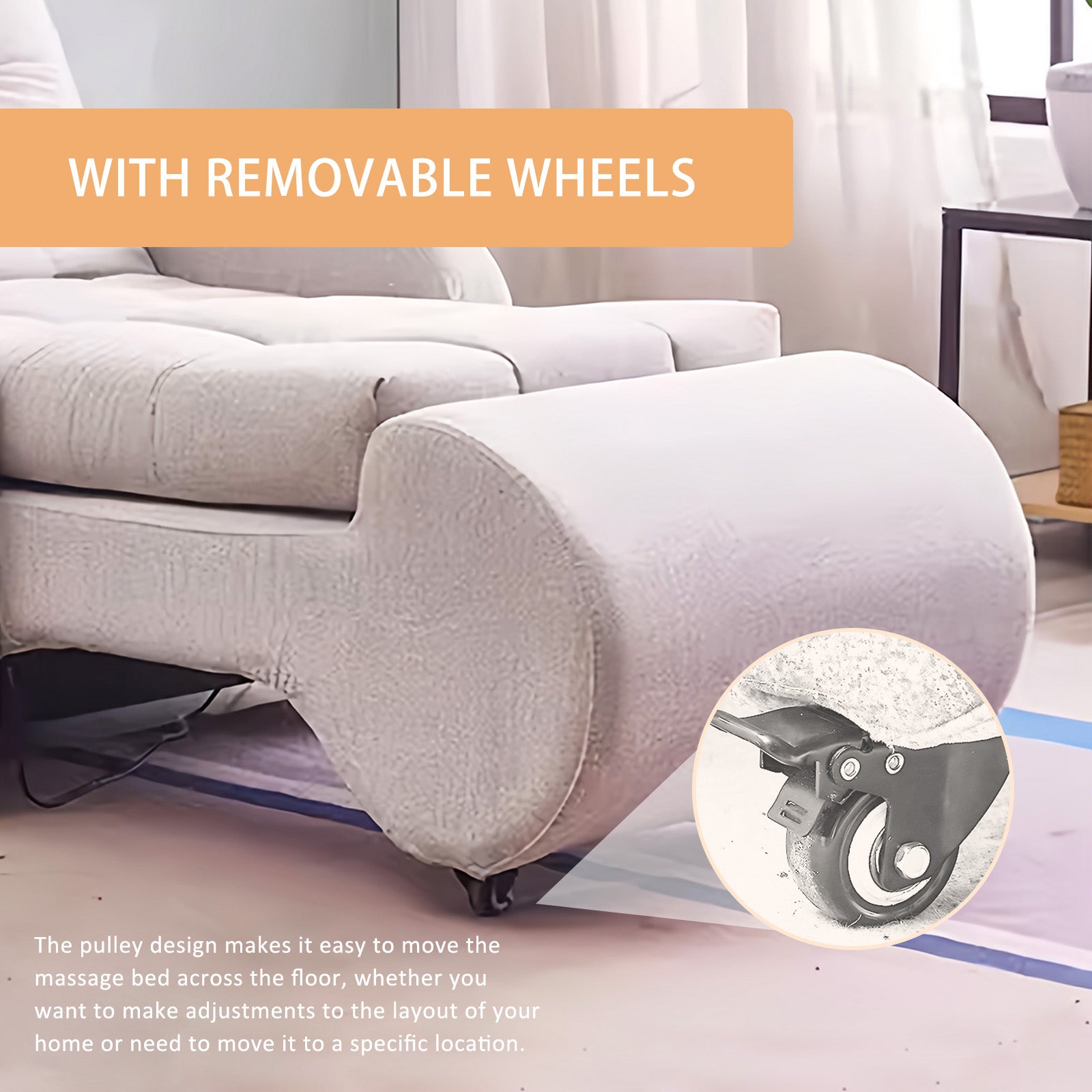 Massage Table with Removable Roller