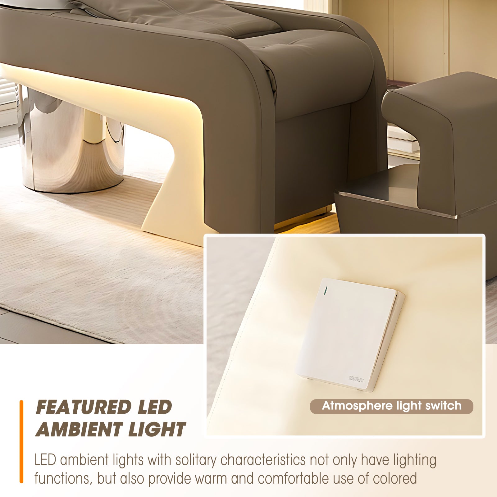 Luxury LED Reclining Ceramic Basin Salon Shampoo Bed