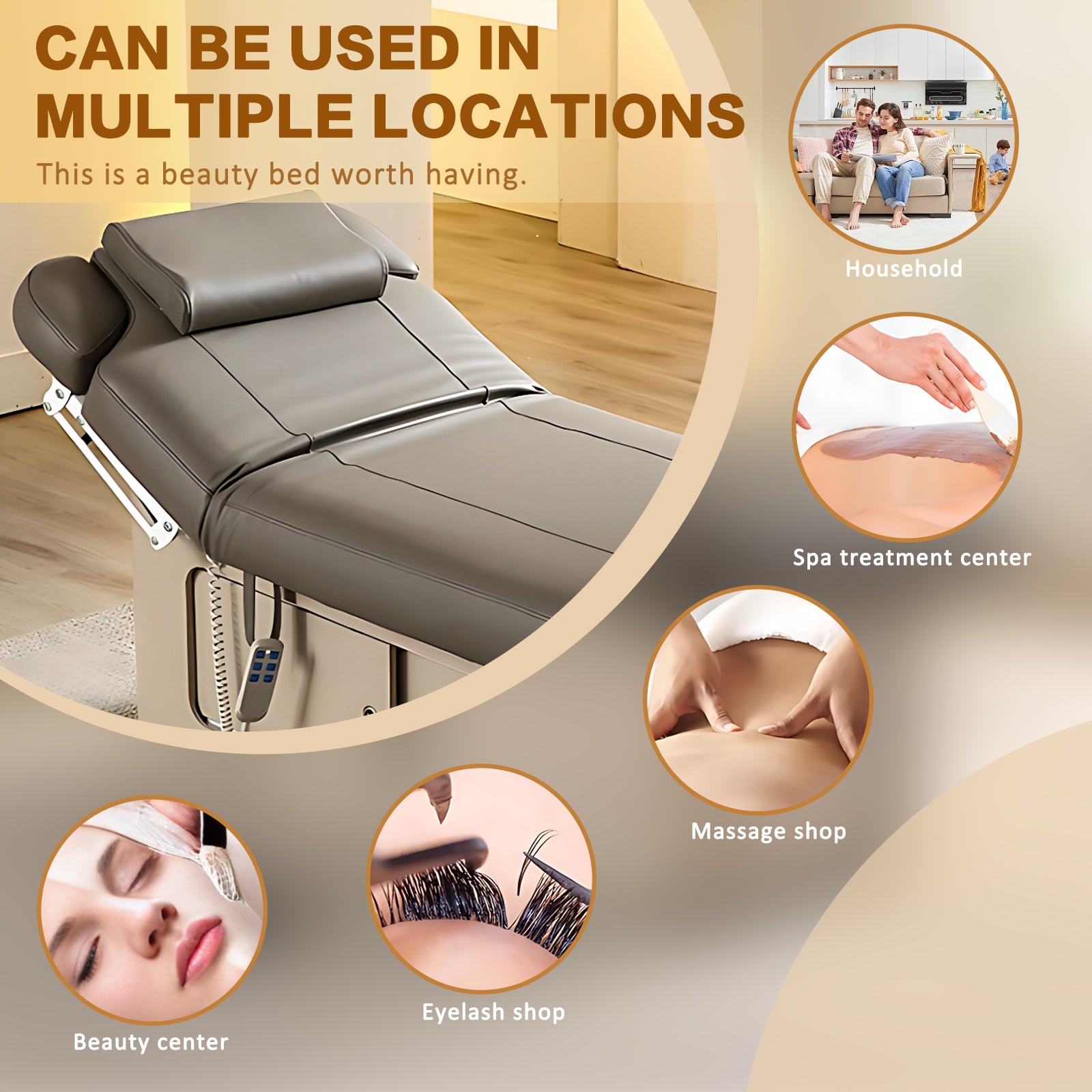 Electric Spa One-Button Lifting  Massage Table - with Cabinet