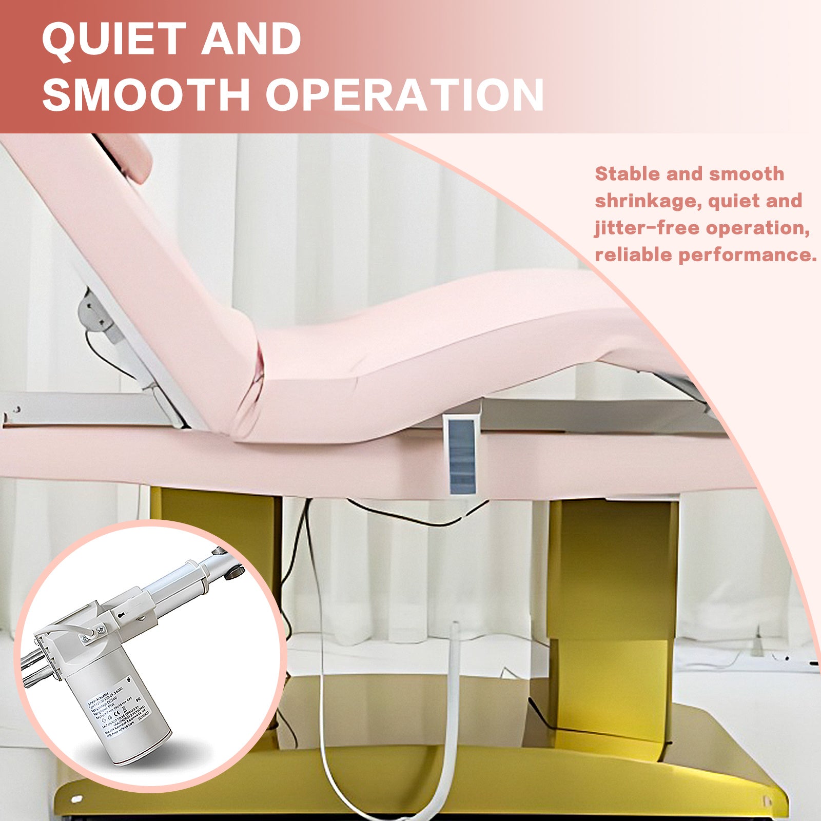 Massage Table-Electric Massage Table Bed Heating with Pink Light Luxury Style