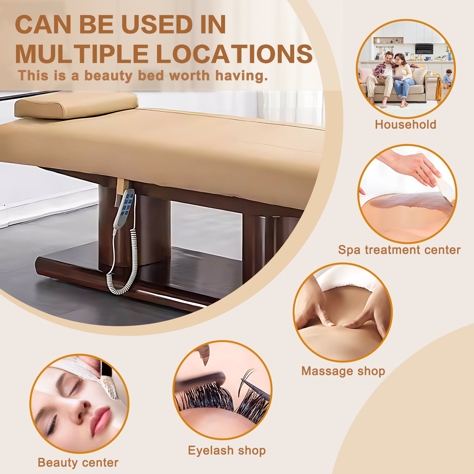 Versatile Electric Massage Table Bed Heating Function