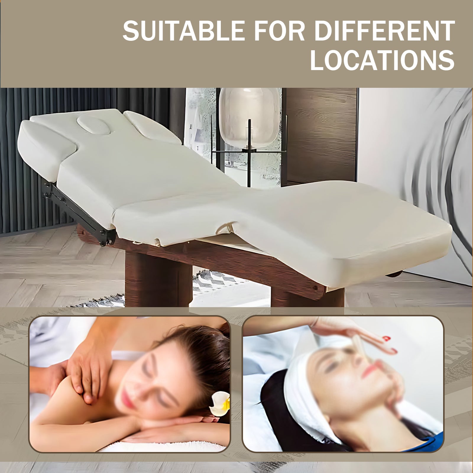 Electric Massage Table Includes Brown Double Pole Lifting Base Spa Treatment Bed Includes Multi Angle Adjustment