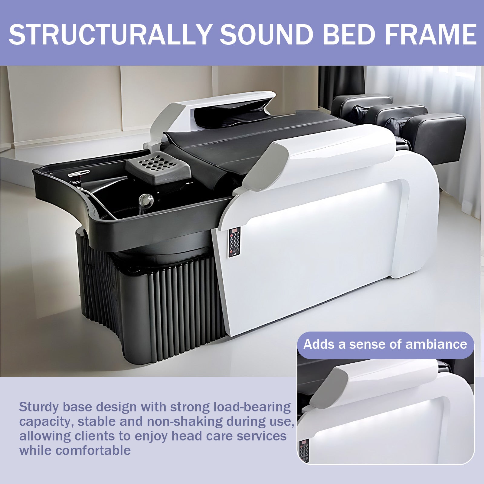 Head Spa Bed Includes Multifunctional SPA Massage Fashion Ambience Light