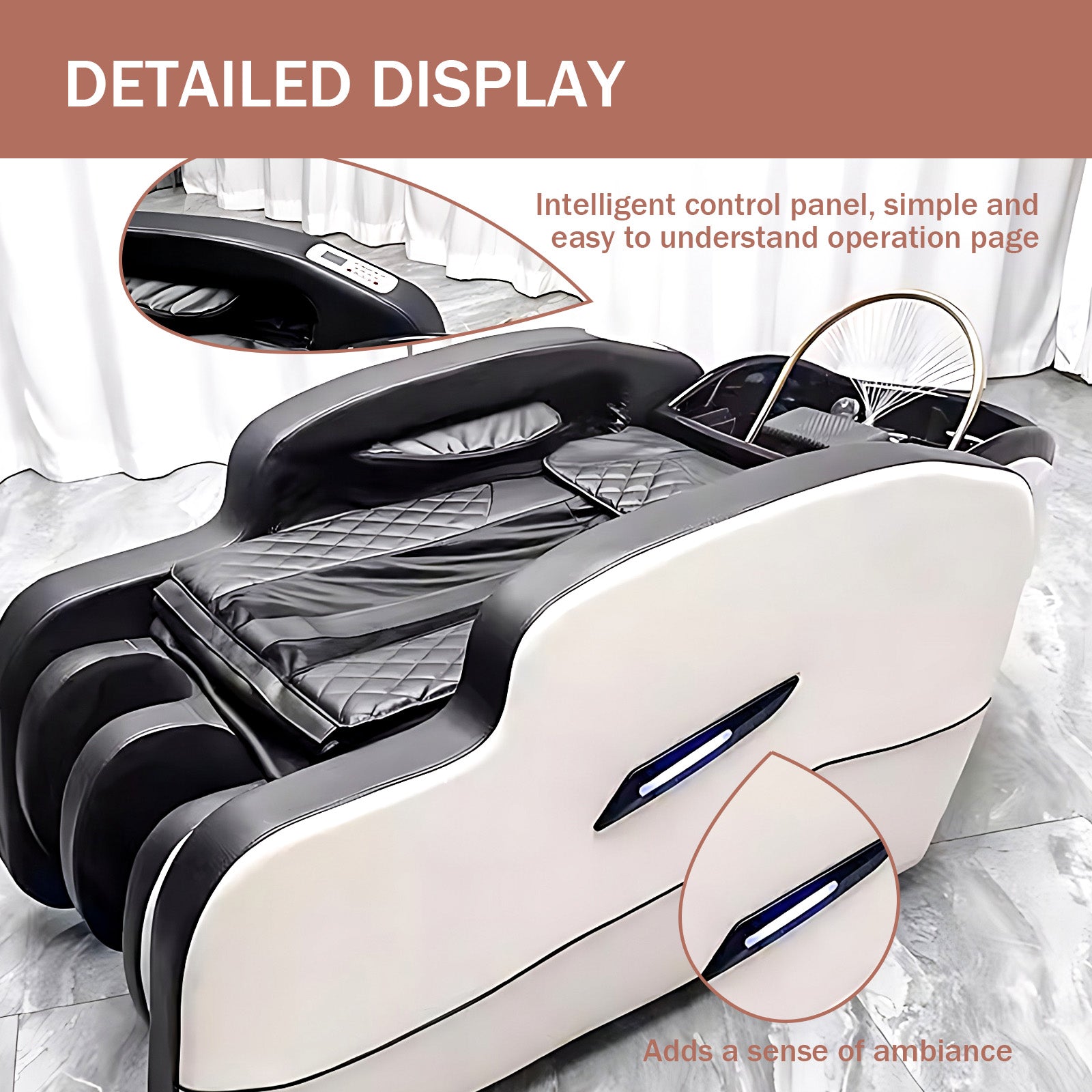 Intelligent Full Massage Head Spa Bed Hair Salon with Water Cycle Fumigation