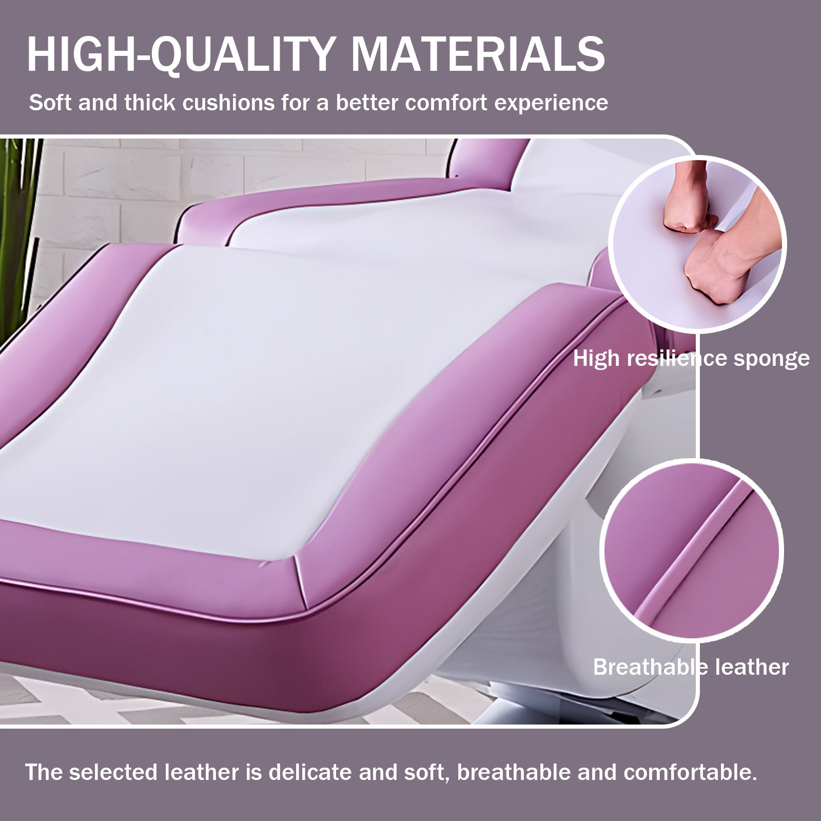 Electric Massage Table with Pink and White Style Facial Beauty Bed Includes Multifunctional Lifting Adjustment