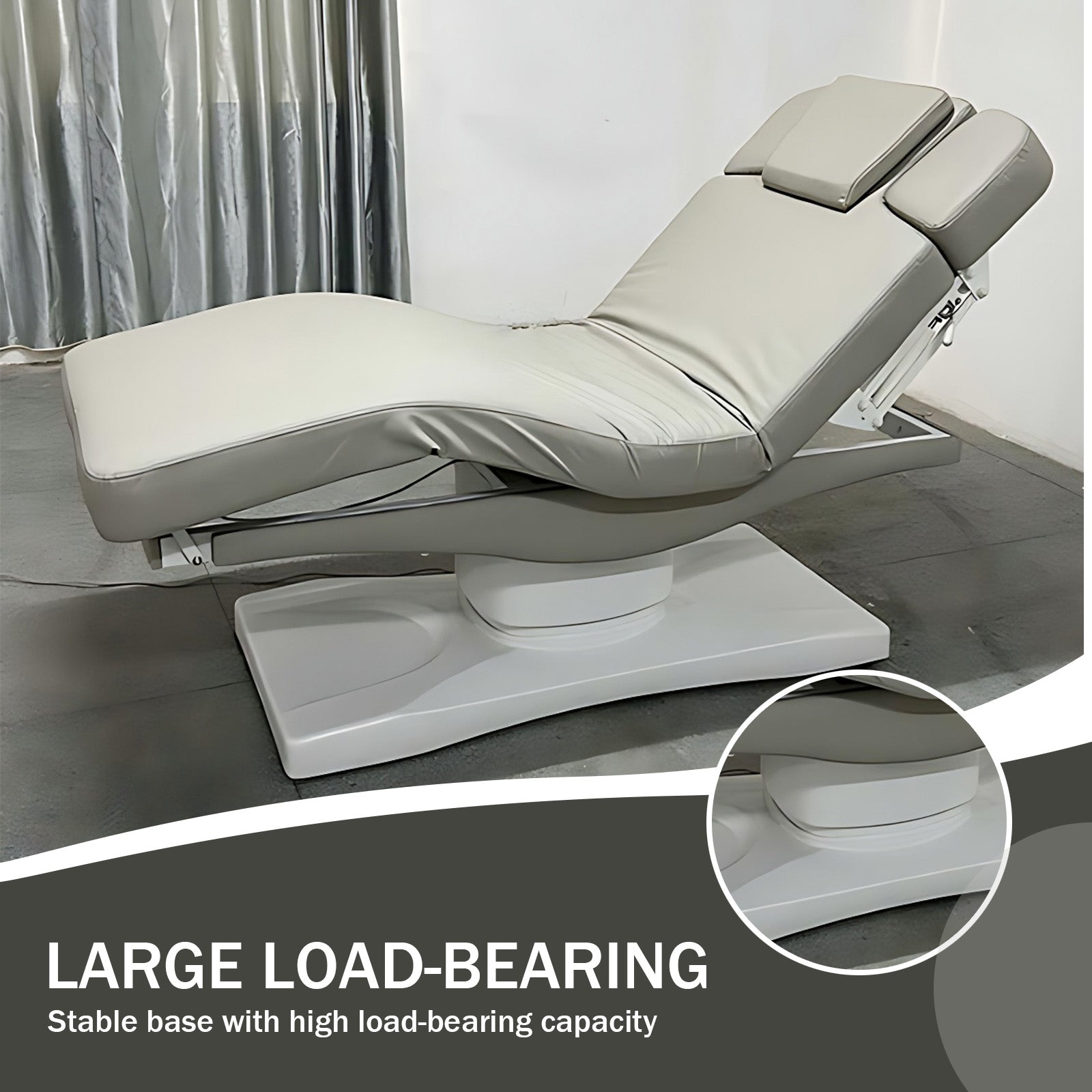 Grey Massage Table Spa Treatment Table with Multifunctional Lifting Adjustment & Comfortable Headrest