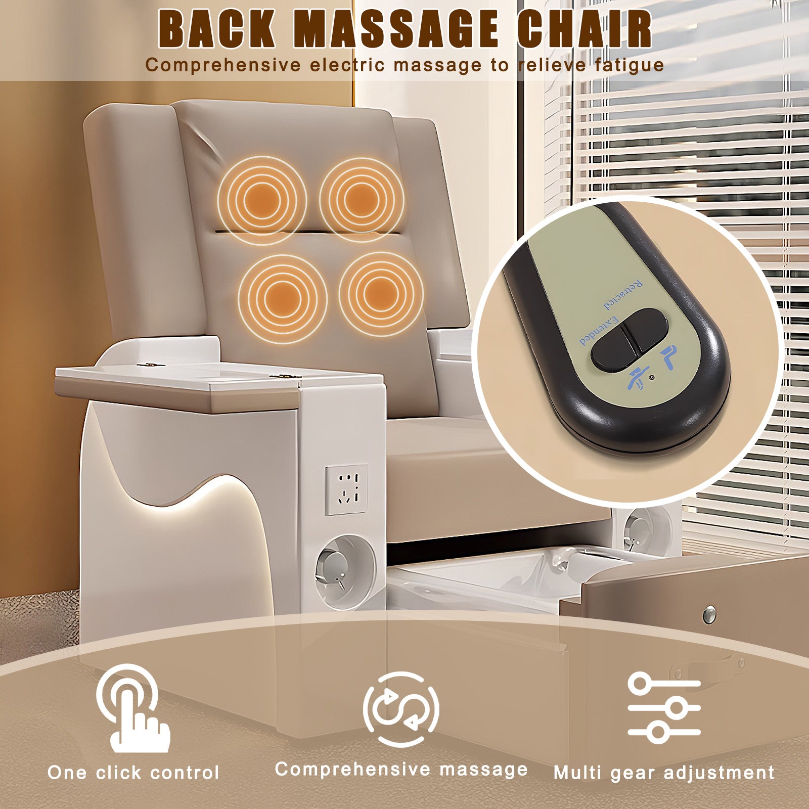 Beauty, Nail Salon, Foot Bath Integrated Spa Chair