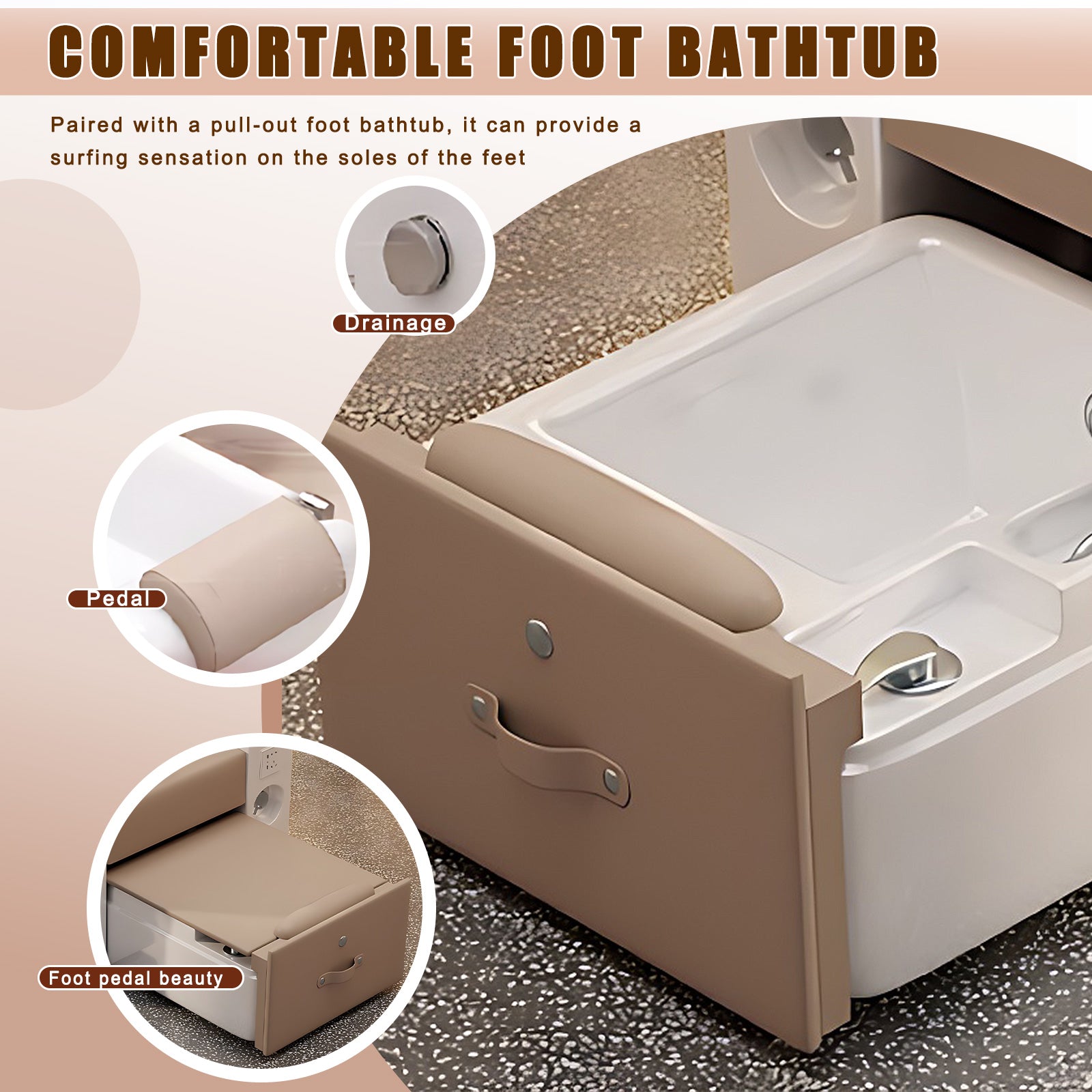 Beauty, Nail Salon, Foot Bath Integrated Spa Chair