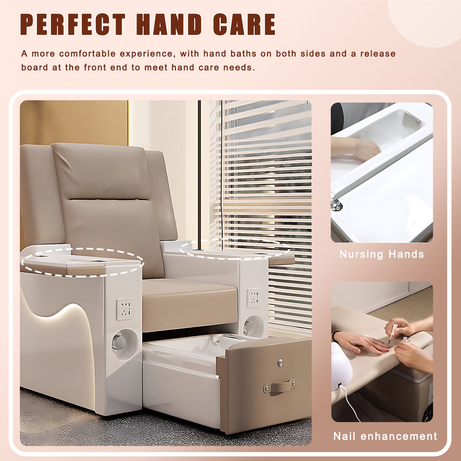 Beauty, Nail Salon, Foot Bath Integrated Spa Chair