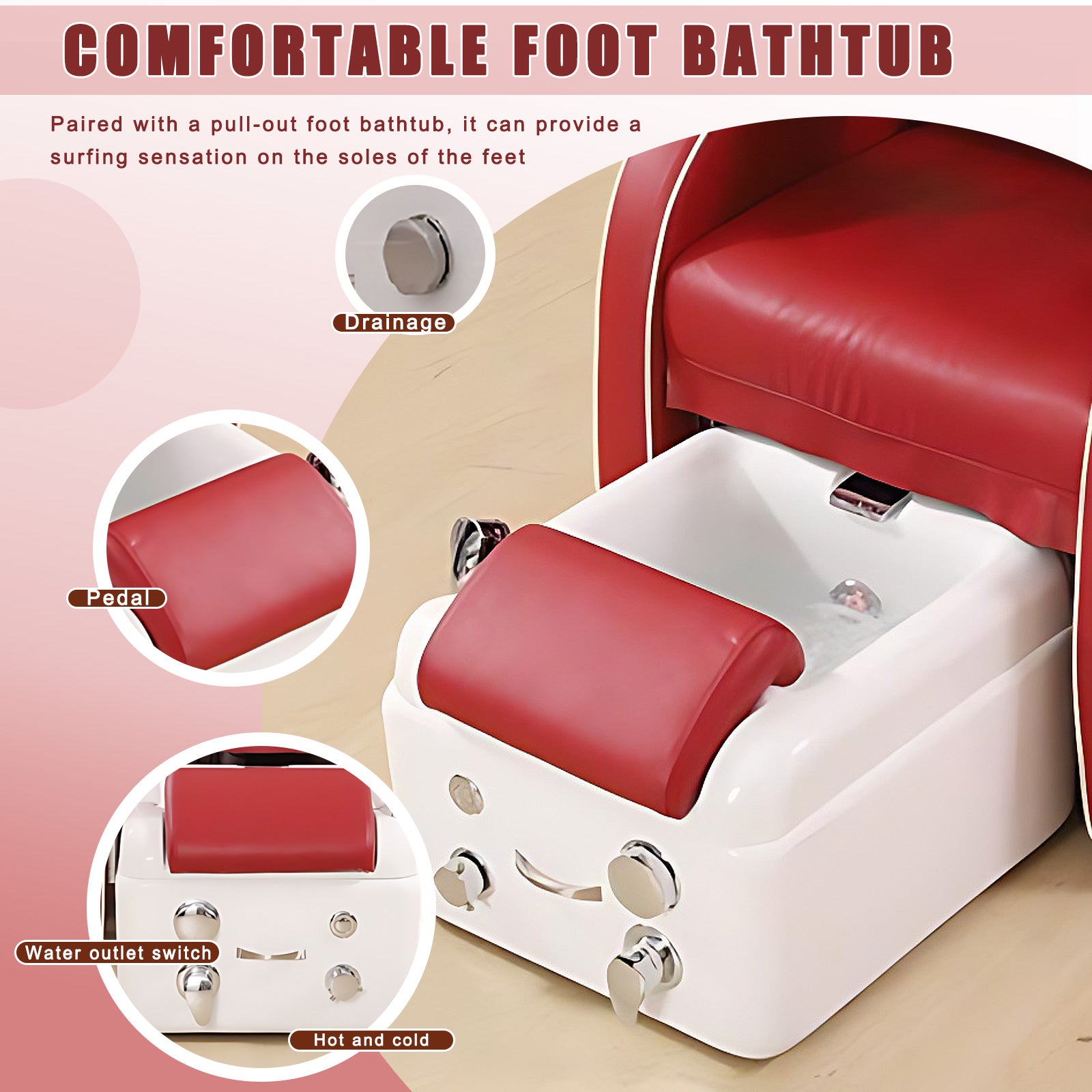 Modern Luxury Foot Massage and Spa Chair with Foot Bath