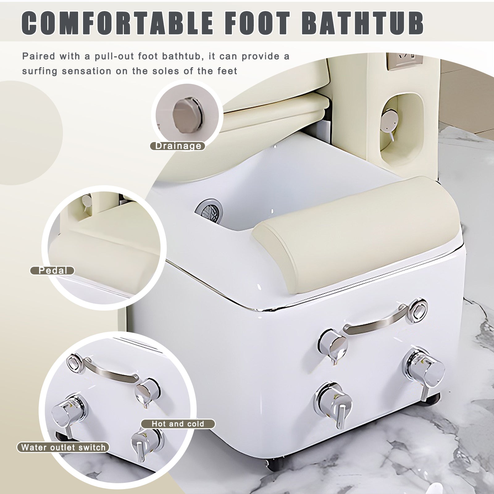 Foot Bath Chair with Intelligent Foot Bath Tub For Foot Care