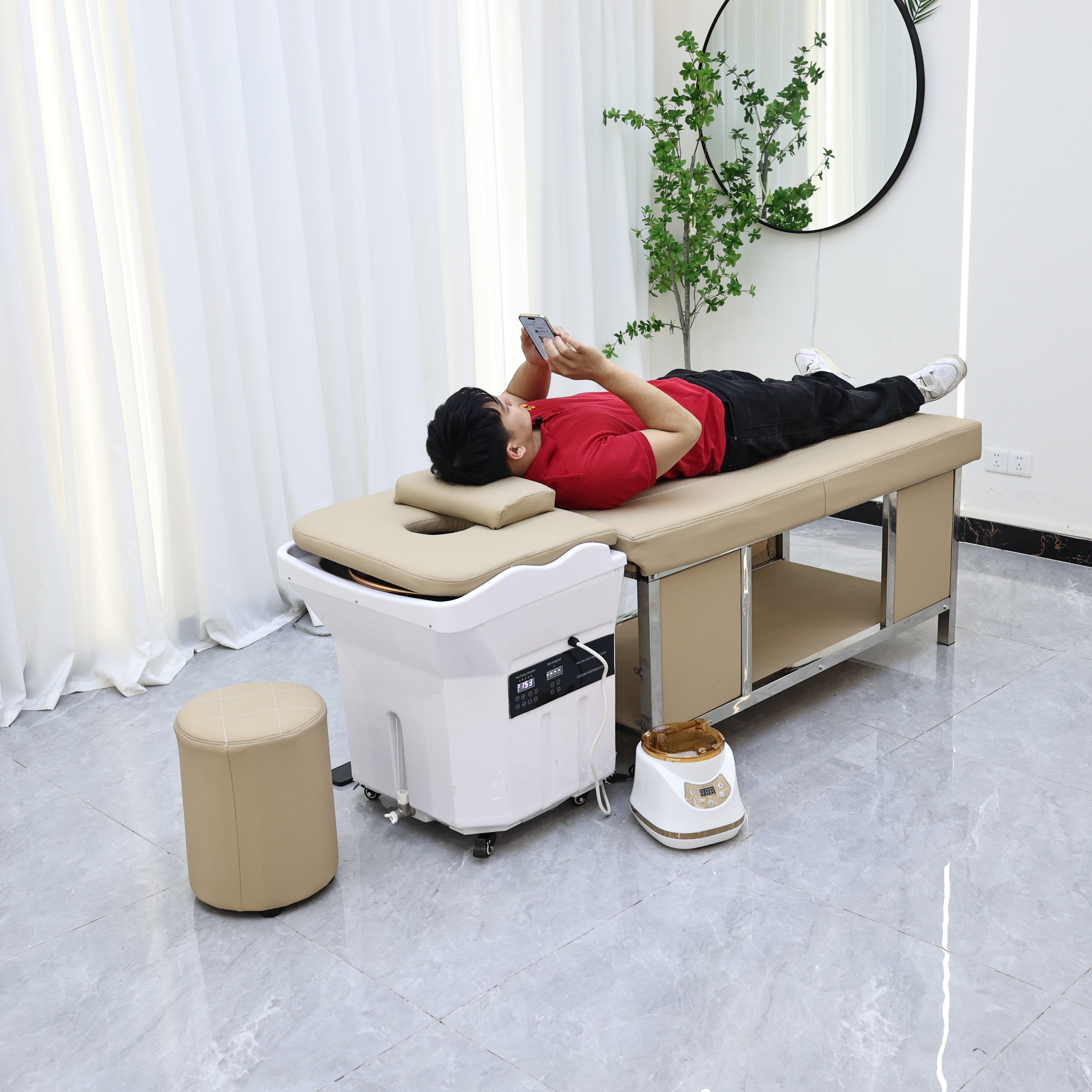 No Plumbing Portable Basin Head Spa Shampoo Bed XTC253 – Larnavo