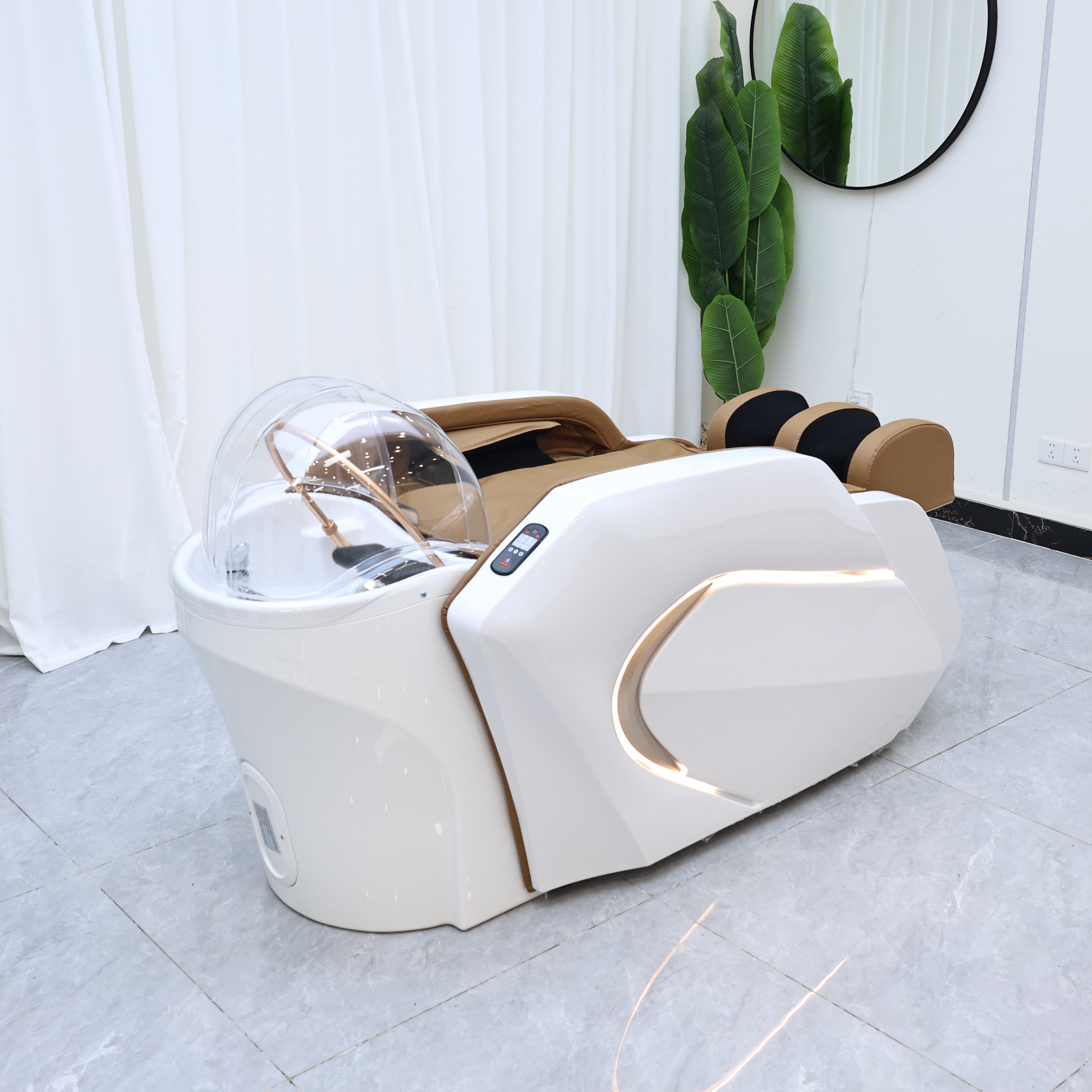 Plumbed Full Body Massage Head Spa Shampoo Bed LXT584