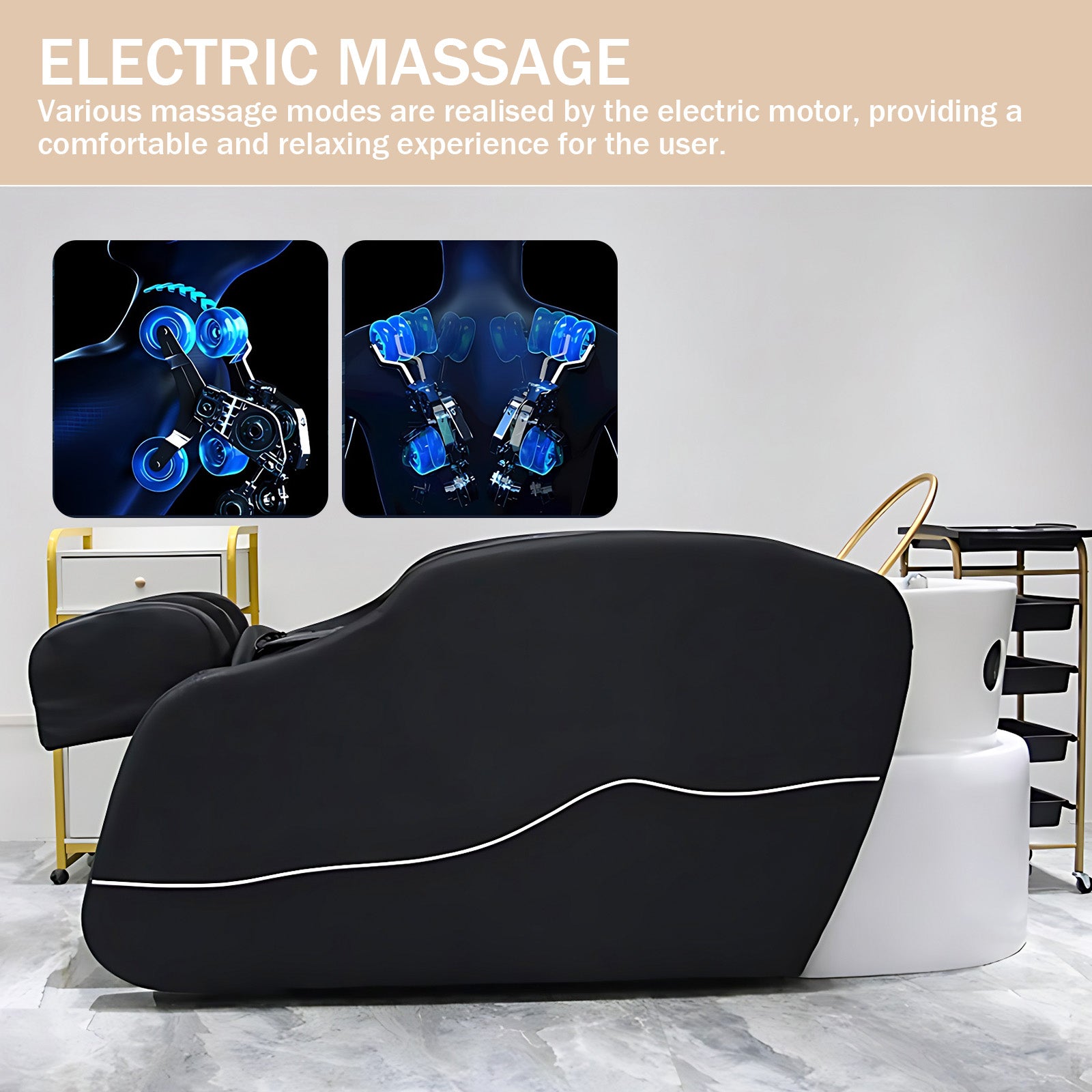 Plumbed Head Spa Massage Shampoo Bed LXTY187