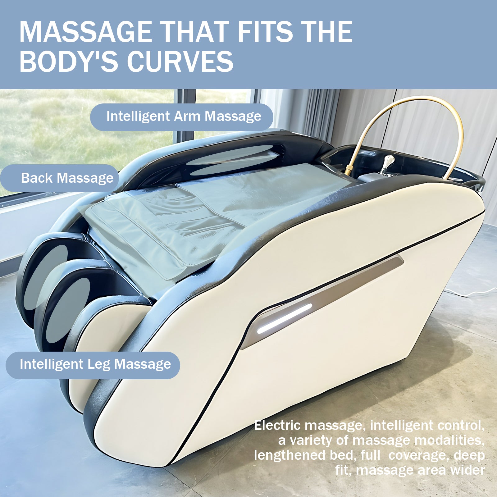 Salon Head Spa Massage Bed Includes Water Cycle Intelligent Massage Liftable Headrest