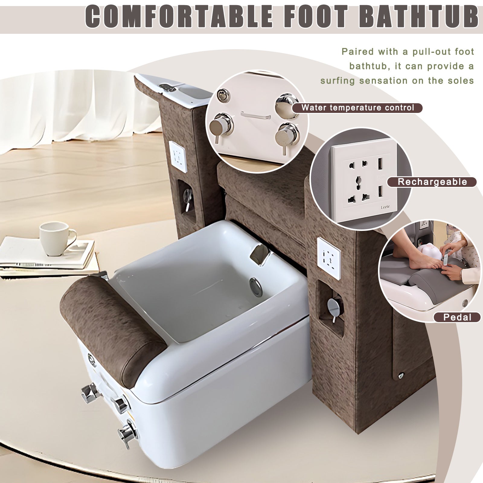 Luxury Foot Therapy and Spa Chair with Nail Art Function