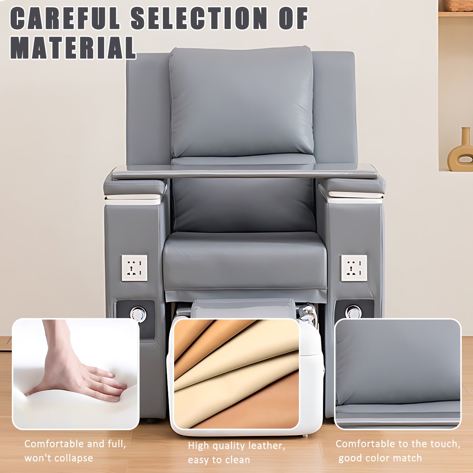 Intelligent Luxury Leather Foot Bath Chair For Beauty Salon