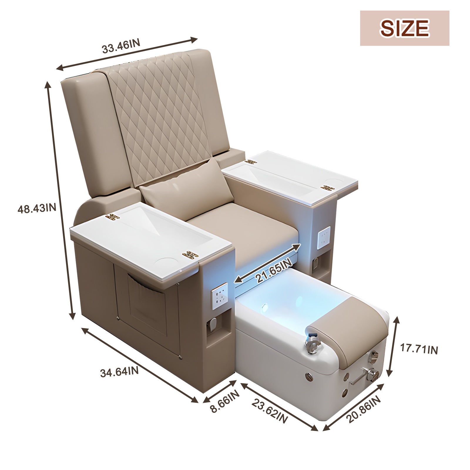 Modern Intelligent Foot Bath Angle Adjustable Salon Foot Bath Chair