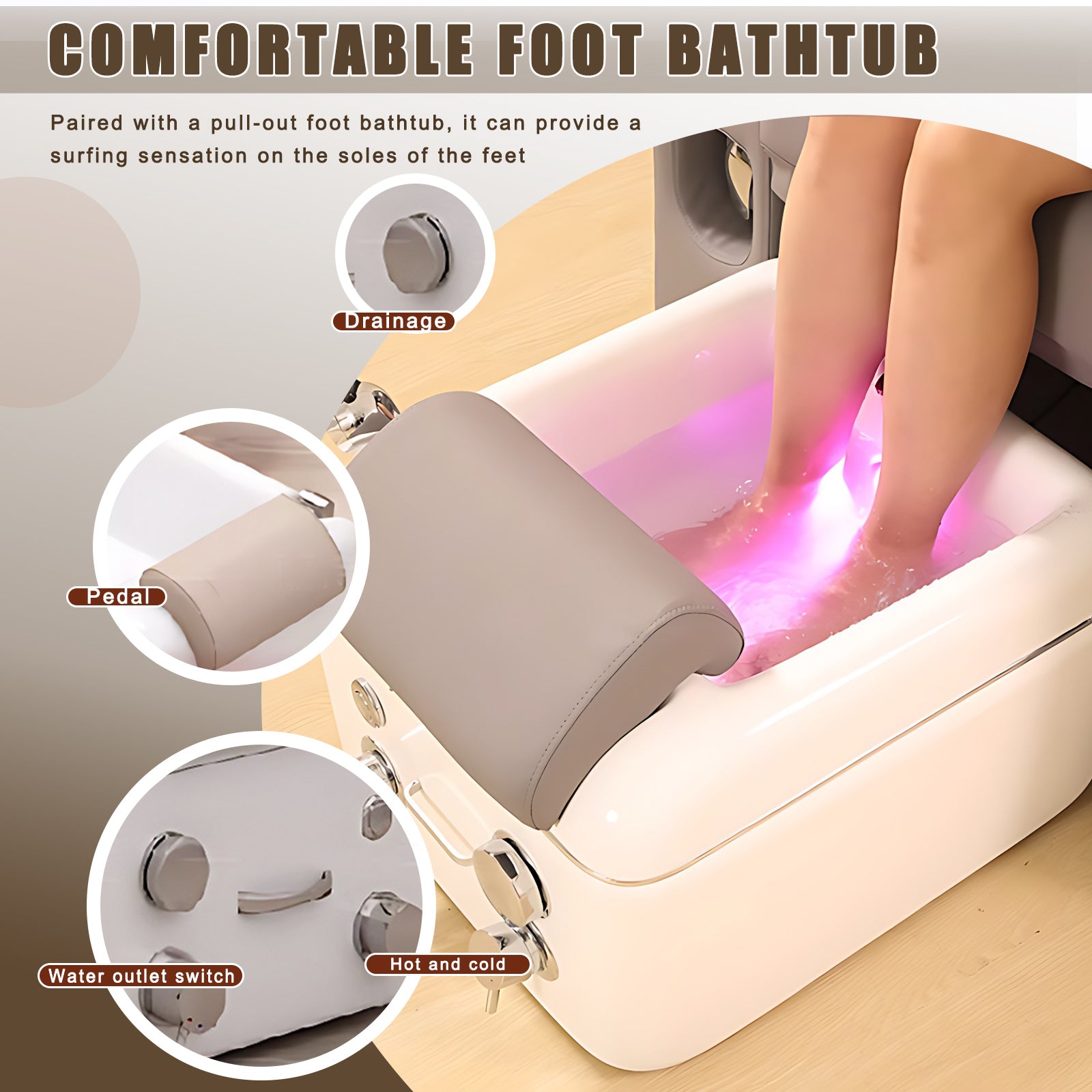 Modern Intelligent Foot Bath Angle Adjustable Salon Foot Bath Chair