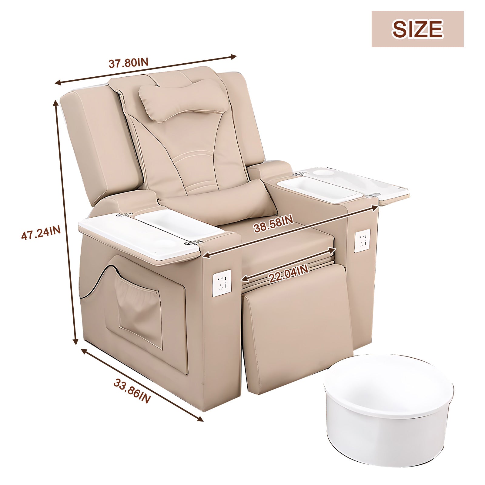 Adjustable Modern Beauty Nail Salon and Pedicure Chair