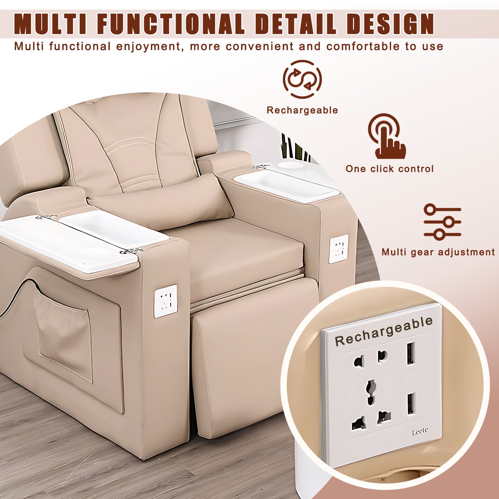 Adjustable Modern Beauty Nail Salon and Pedicure Chair