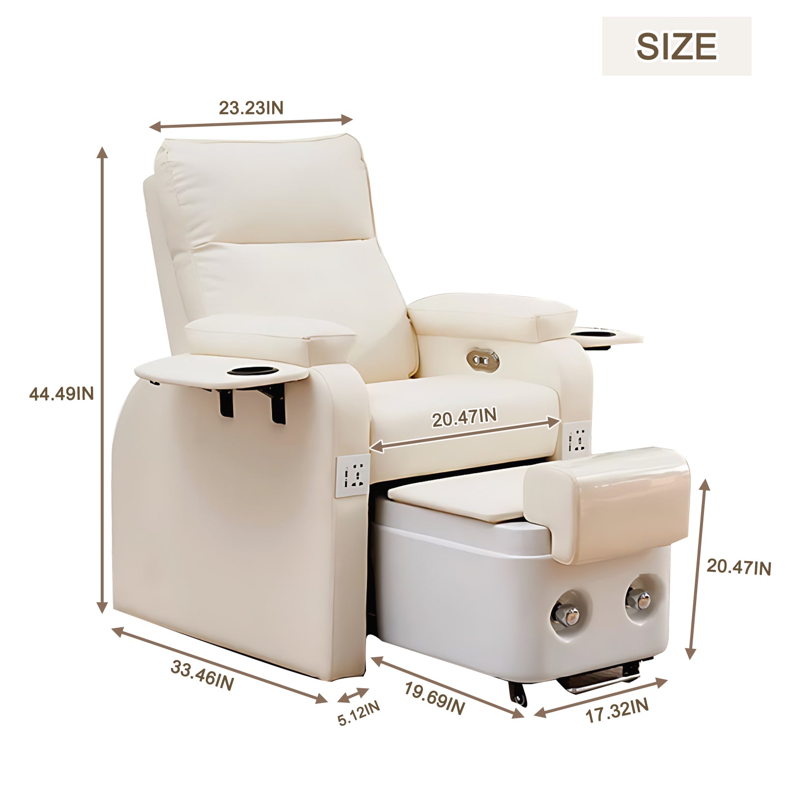 Electric Adjustable Beauty Foot Bath Foot Massage Nail Salon Chair