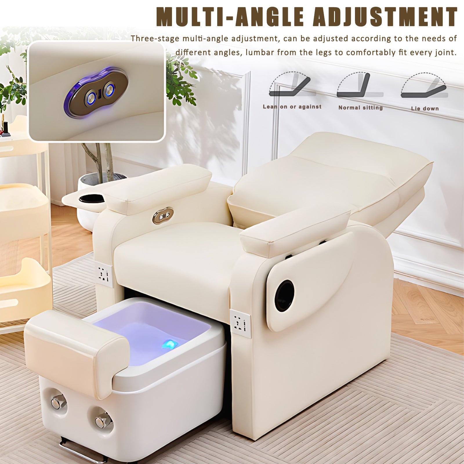 Electric Adjustable Beauty Foot Bath Foot Massage Nail Salon Chair