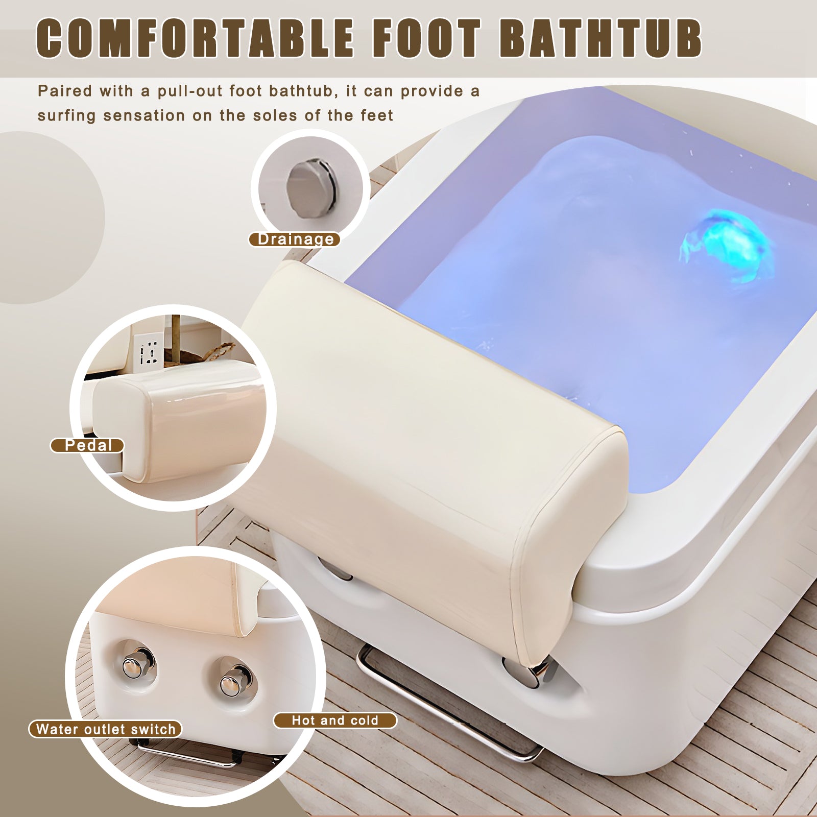 Electric Adjustable Beauty Foot Bath Foot Massage Nail Salon Chair