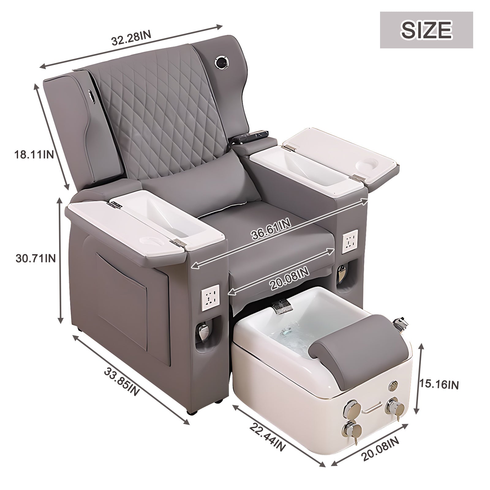 Spa Salon Chair with Intelligent Foot Bath Bathtub