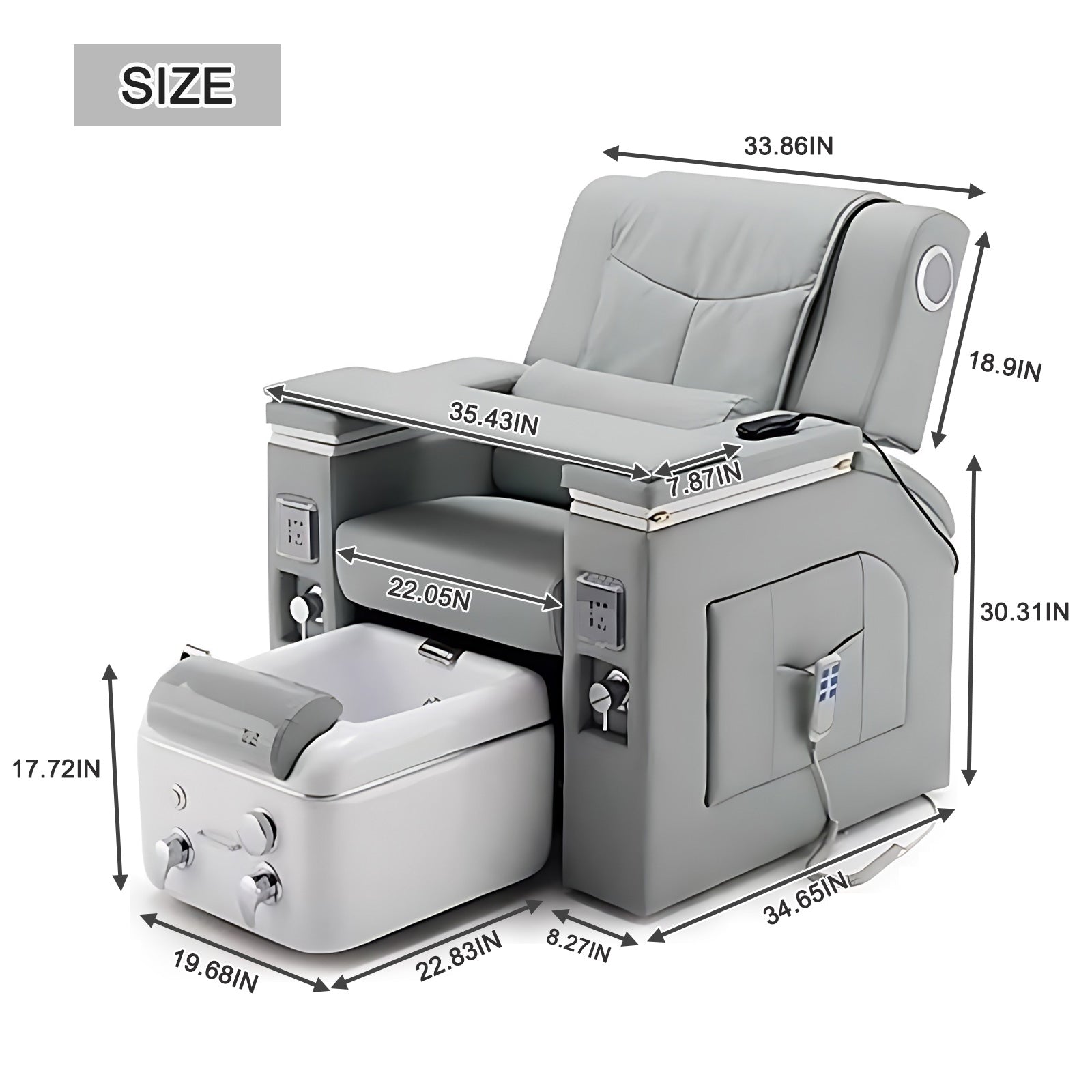 Nail Spa Chair, Electric Foot Massage Spa Chair