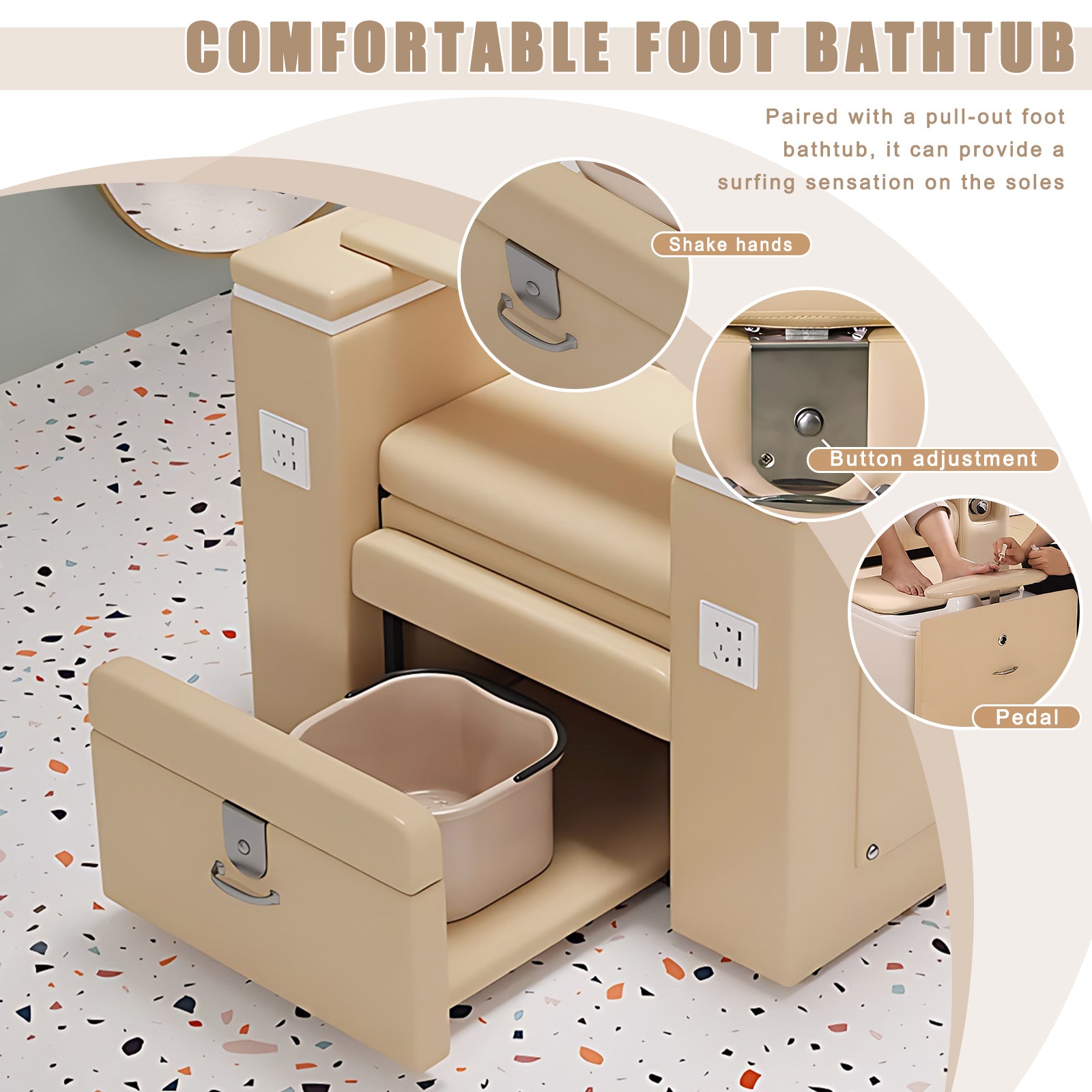 Luxury Spa Chair with Intelligent Foot Bath Bathtub