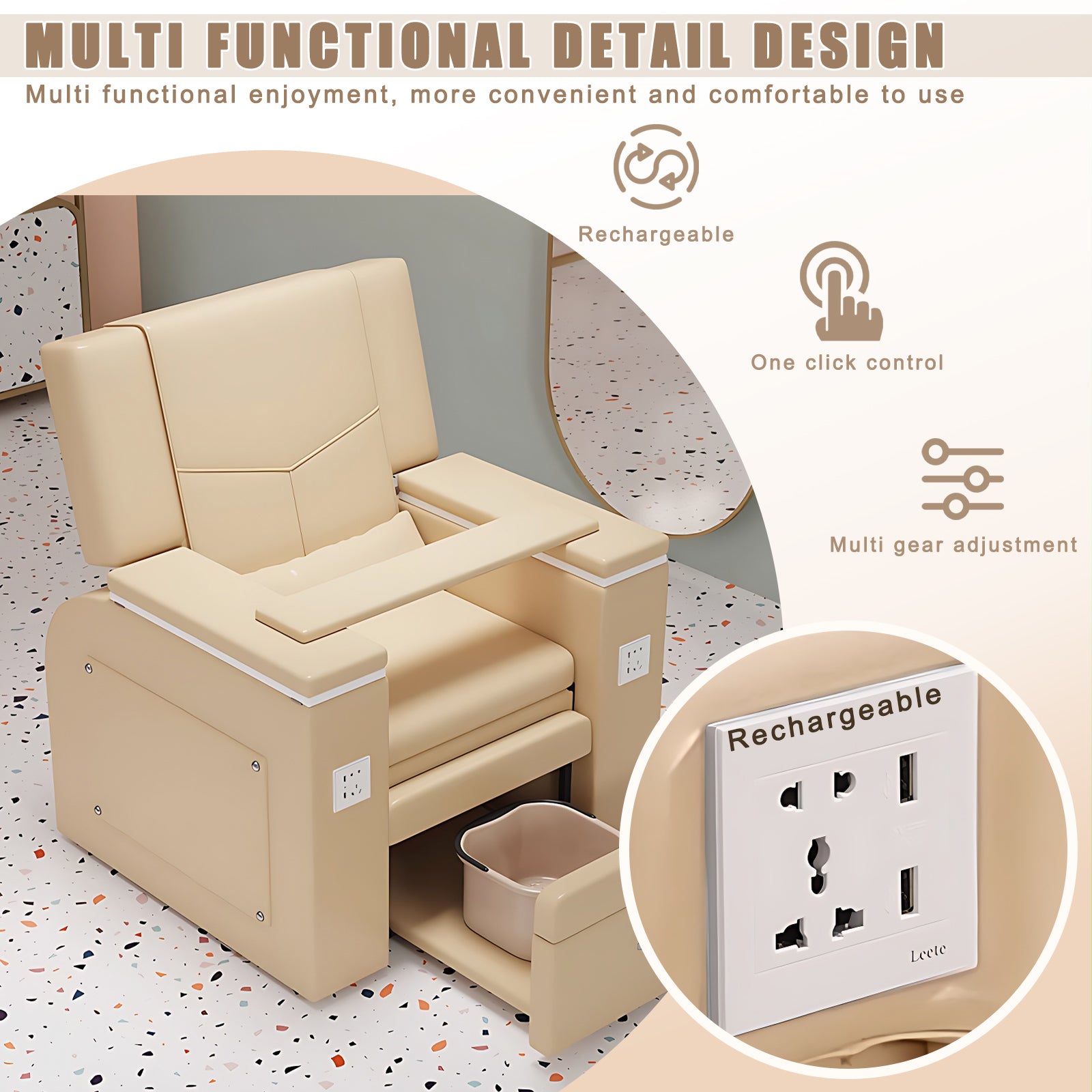 Luxury Spa Chair with Intelligent Foot Bath Bathtub