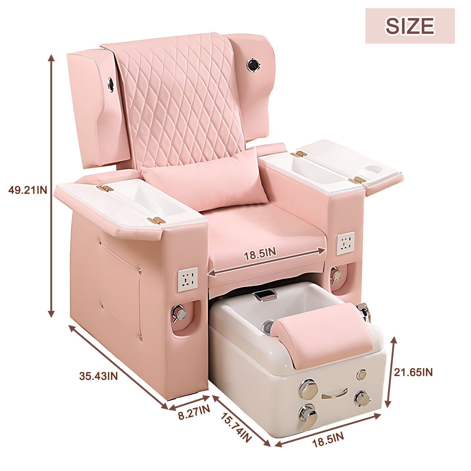 Pink Intelligent Multifunctional Massage Foot Spa Chair