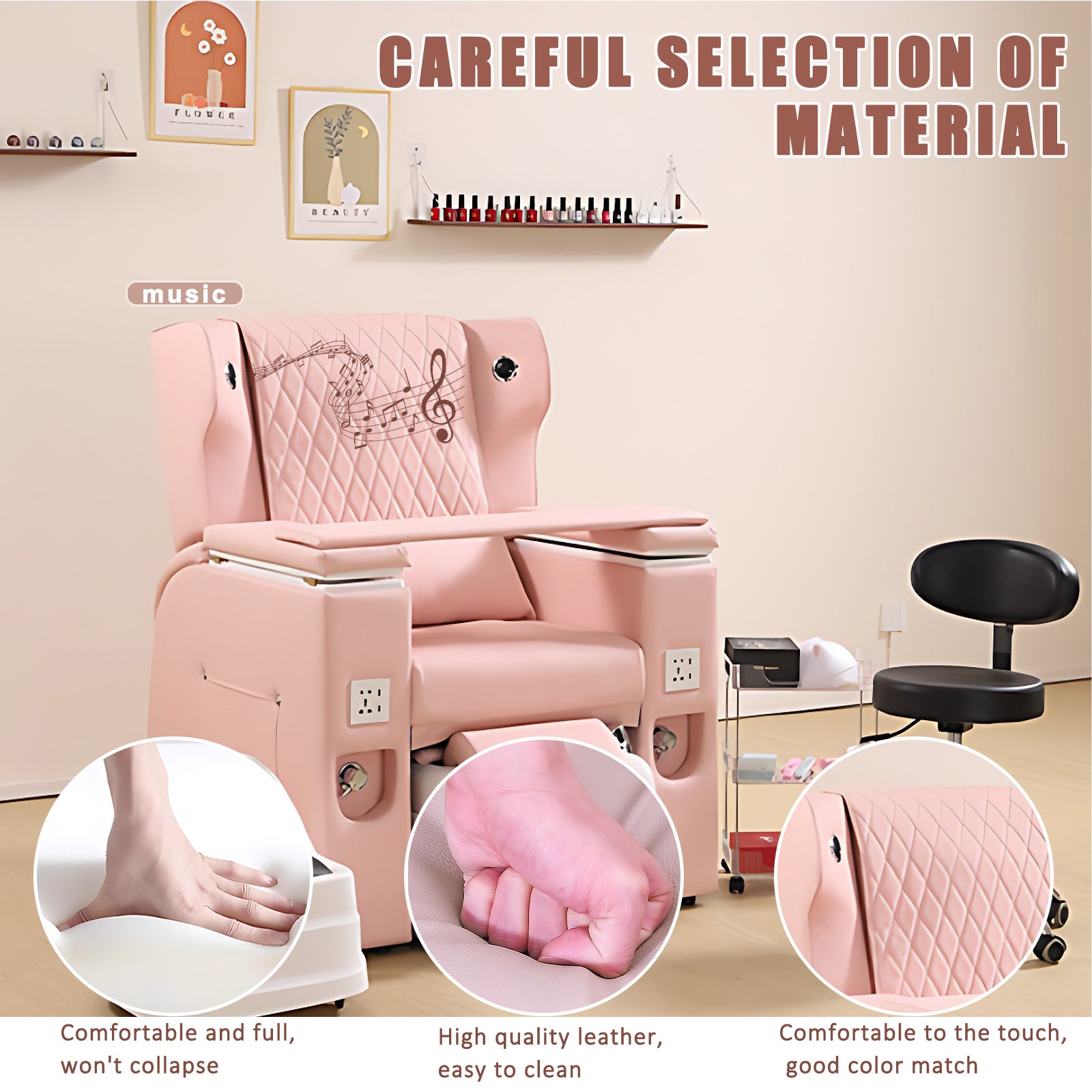 Pink Intelligent Multifunctional Massage Foot Spa Chair