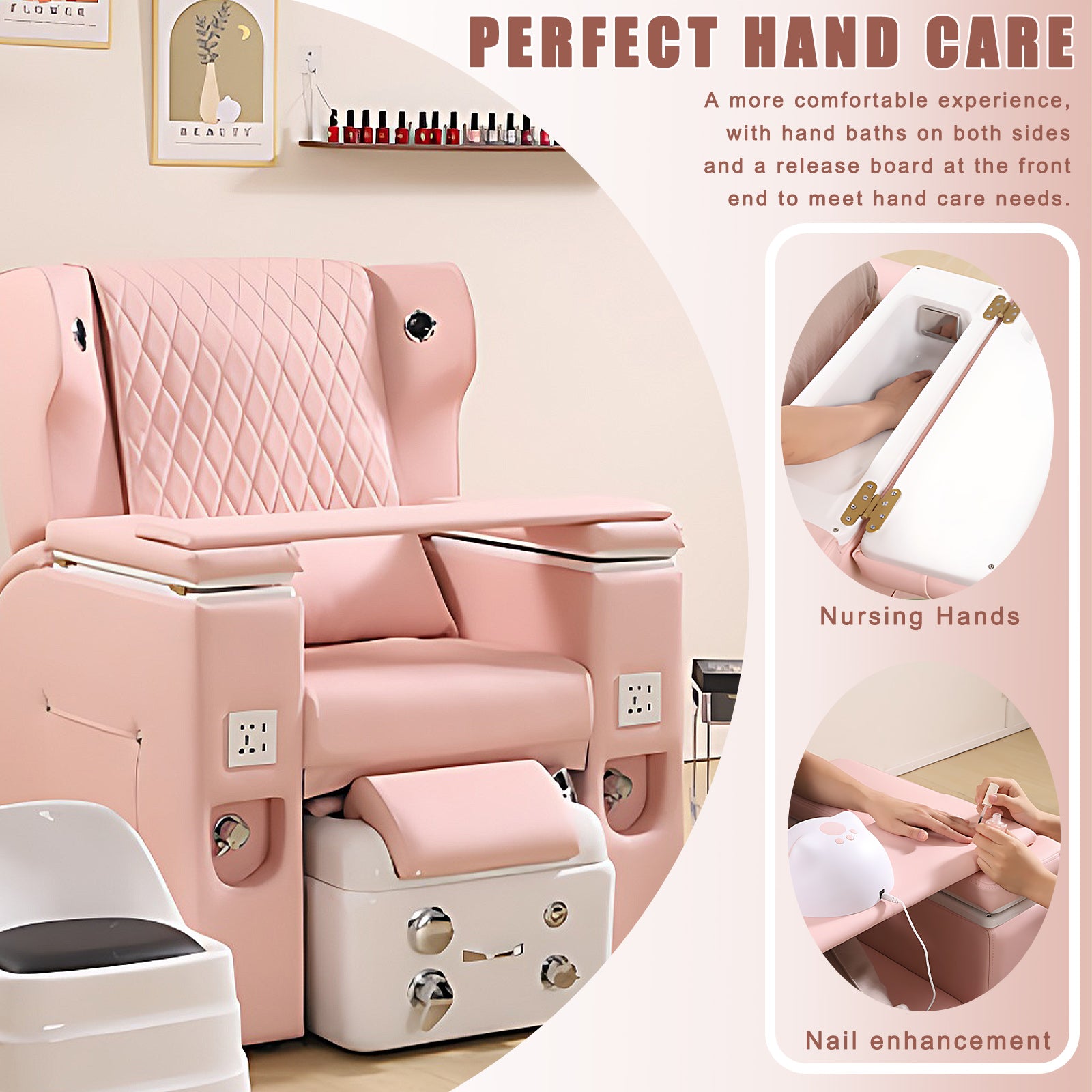 Pink Intelligent Multifunctional Massage Foot Spa Chair