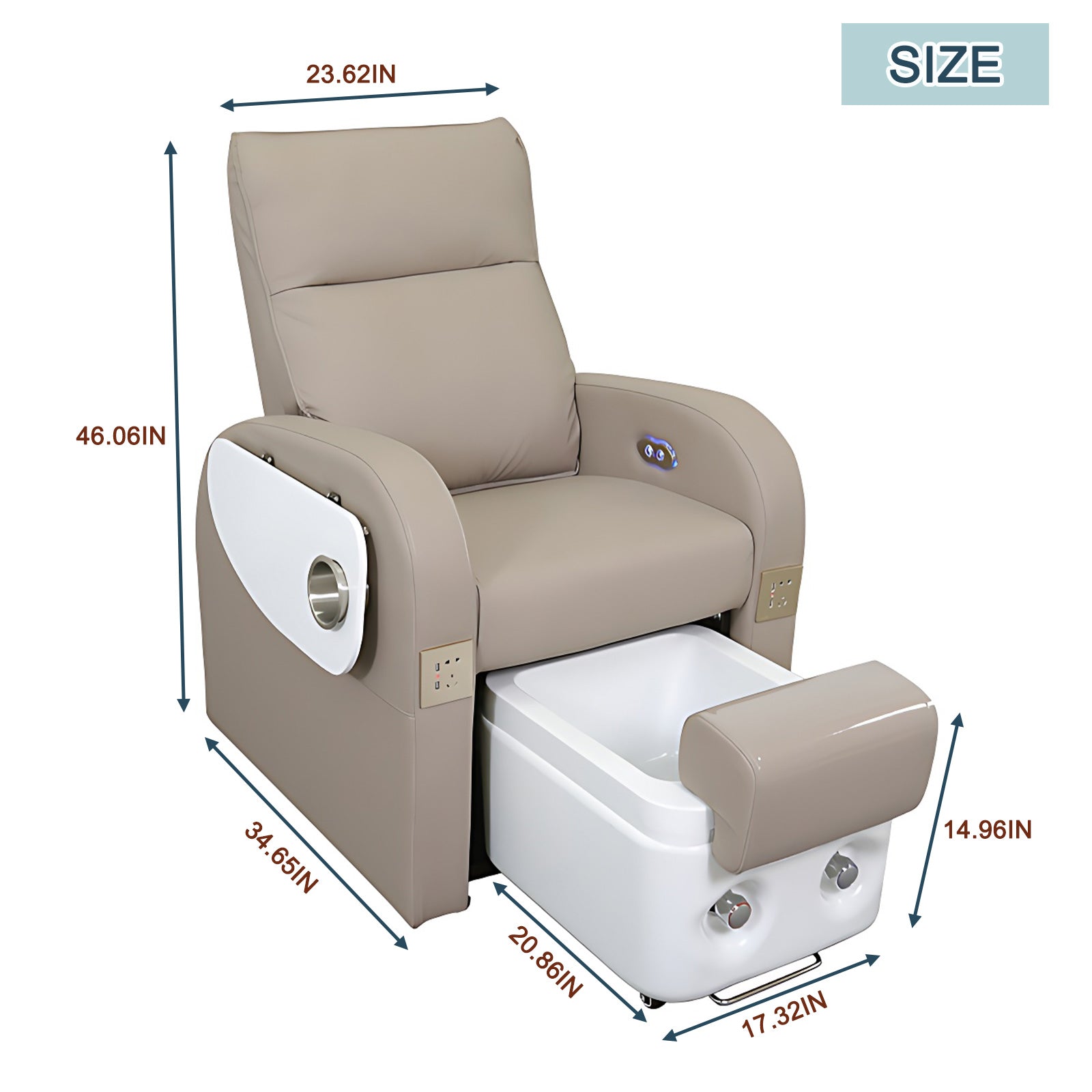 Adjustable Nail Salon Pedicure Chair