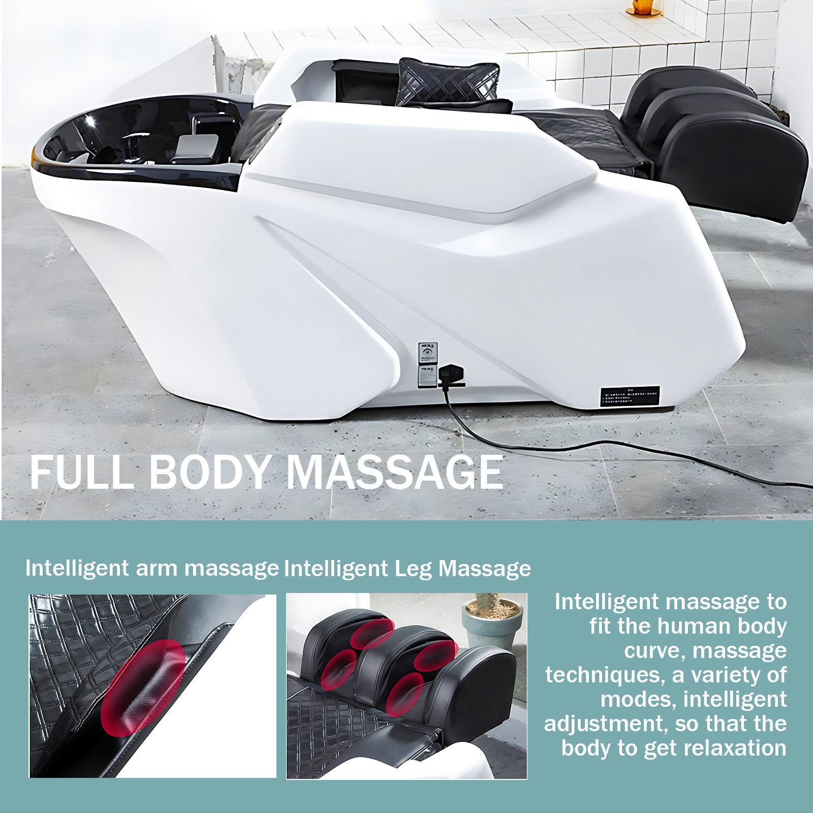 Plumbed Full Body Massage Head Spa Shampoo Bed WXT398