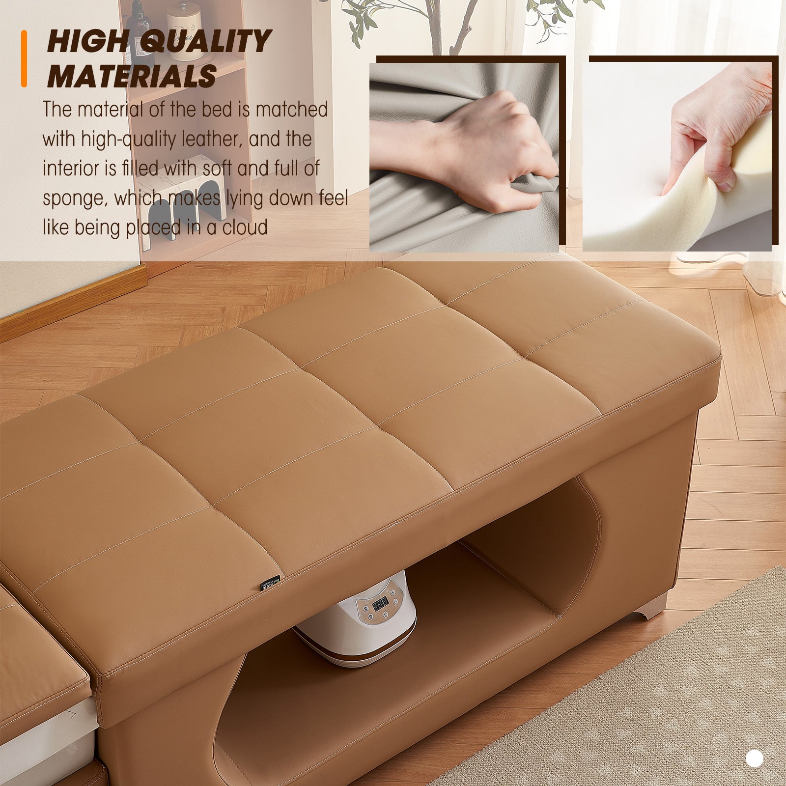 Multifunctional Shampoo Massage Salon Bed with Storage Space Basin and Fumigation